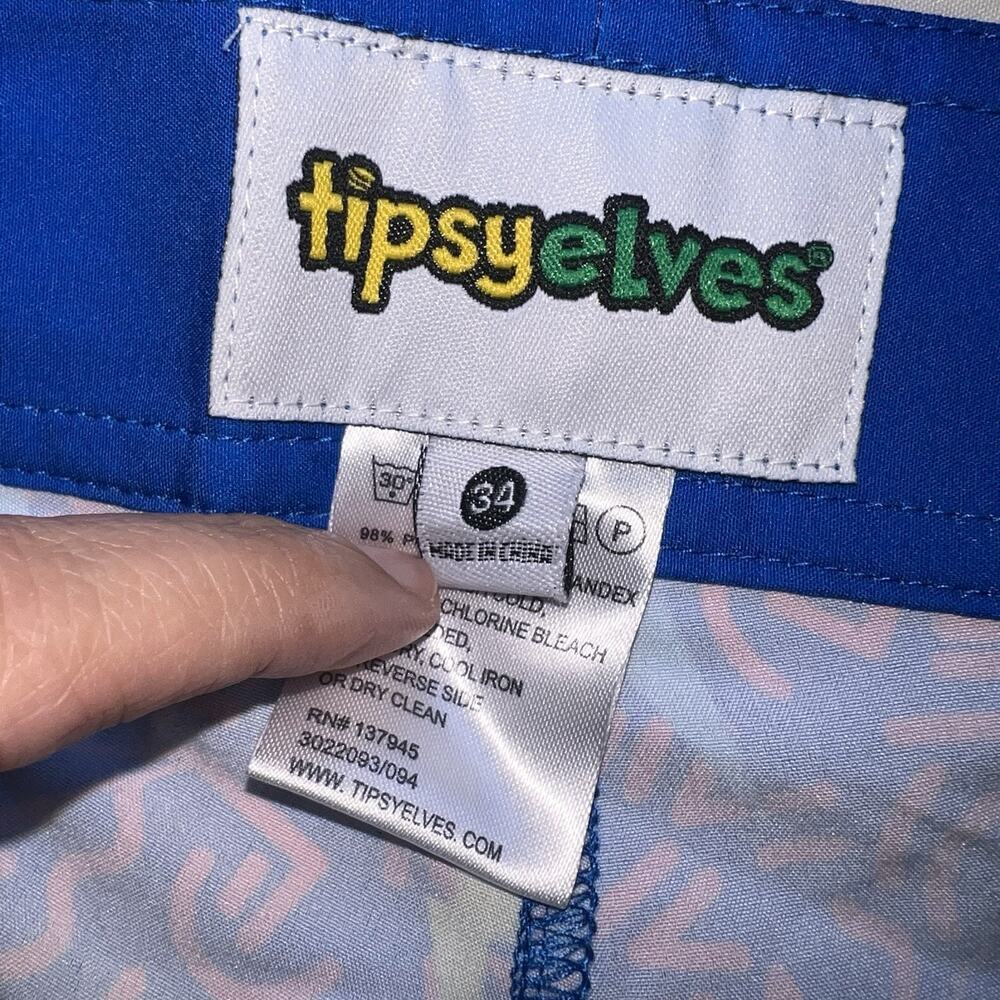 Tipsy Elves Board Shorts Size 34 Grease Lightning Retro 80s Theme Swim NEW NWT - Picture 3 of 13